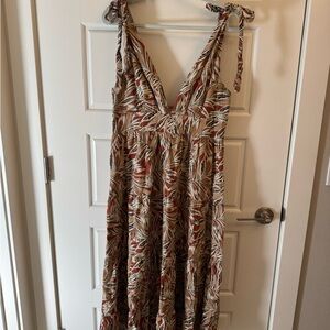 House of Harlow 1960 Red and Brown Maxi Dress